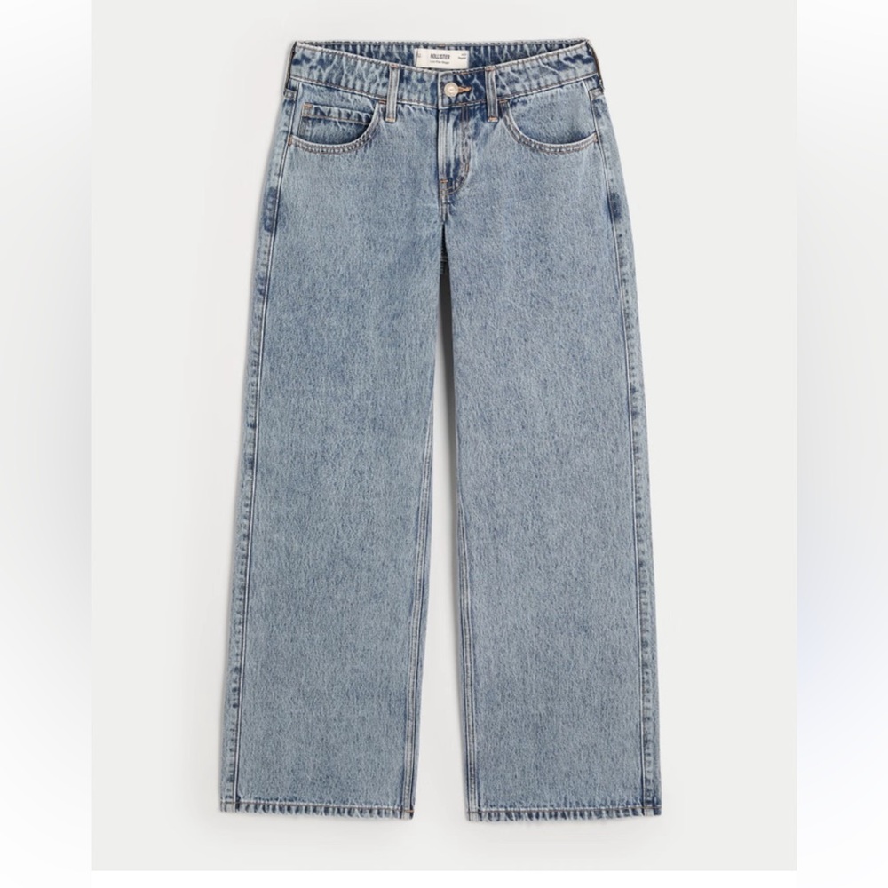 Hollister Low-Rise Medium Wash Baggy Jeans SZ 27 - Picture 3 of 14